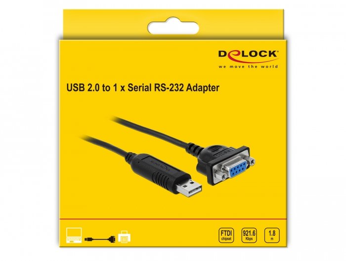 Delock Adaptador Usb 2.0 Typ-A A 1 X Seriell Rs-232 Db9