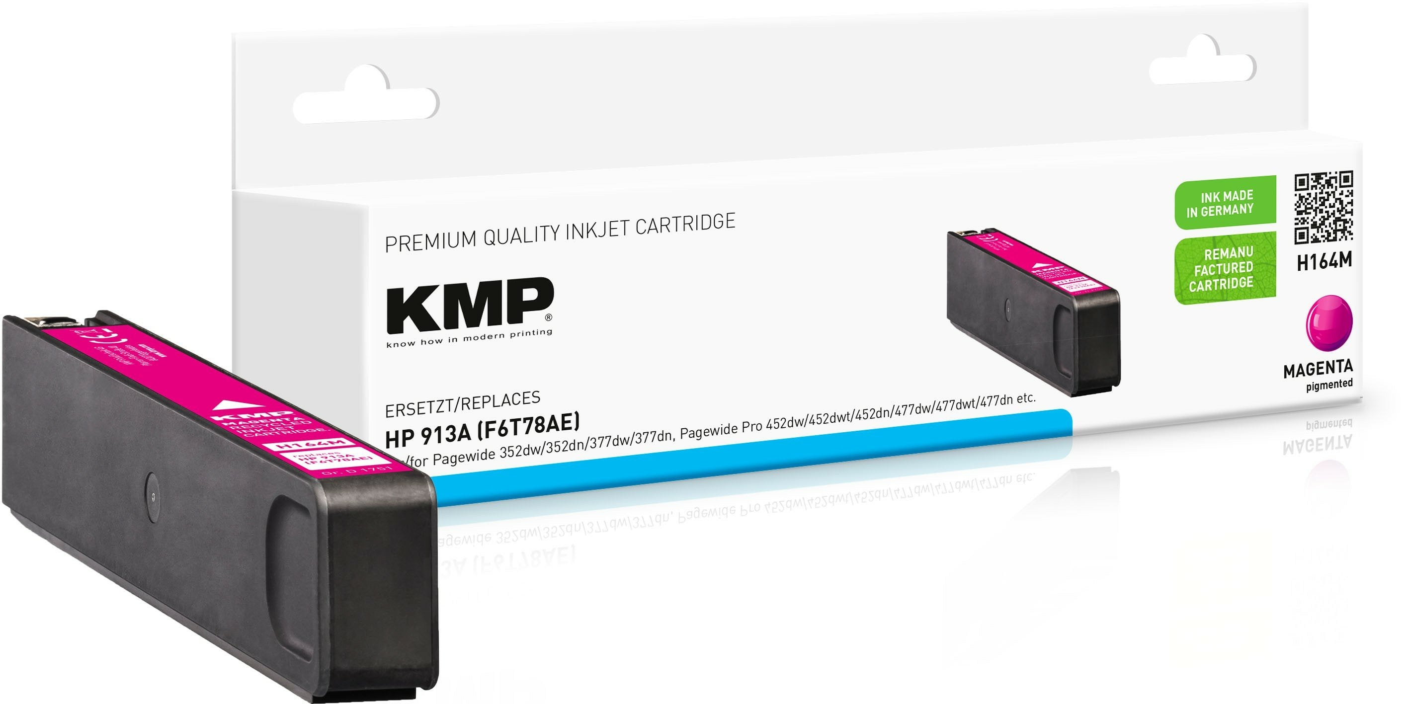 Cartucho Kmp Hp 913a F6t78ae Magenta 3000 S. Hybrid-Chip Refilled