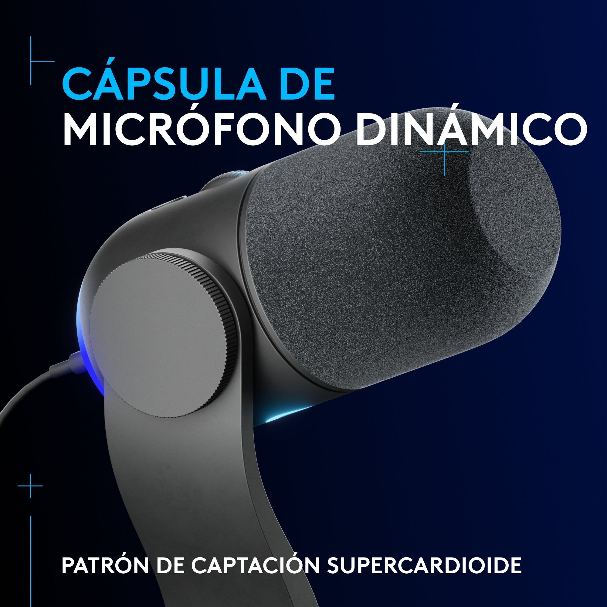 Micrófono Logitech G Yeti Gx De Superficie Para Mesa Negro