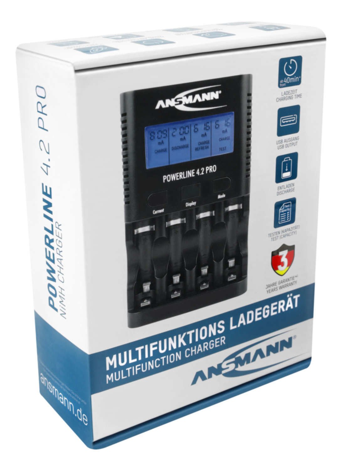 Ansmann Powerline 4.2 Pro, Cargador Negro 1001-0079