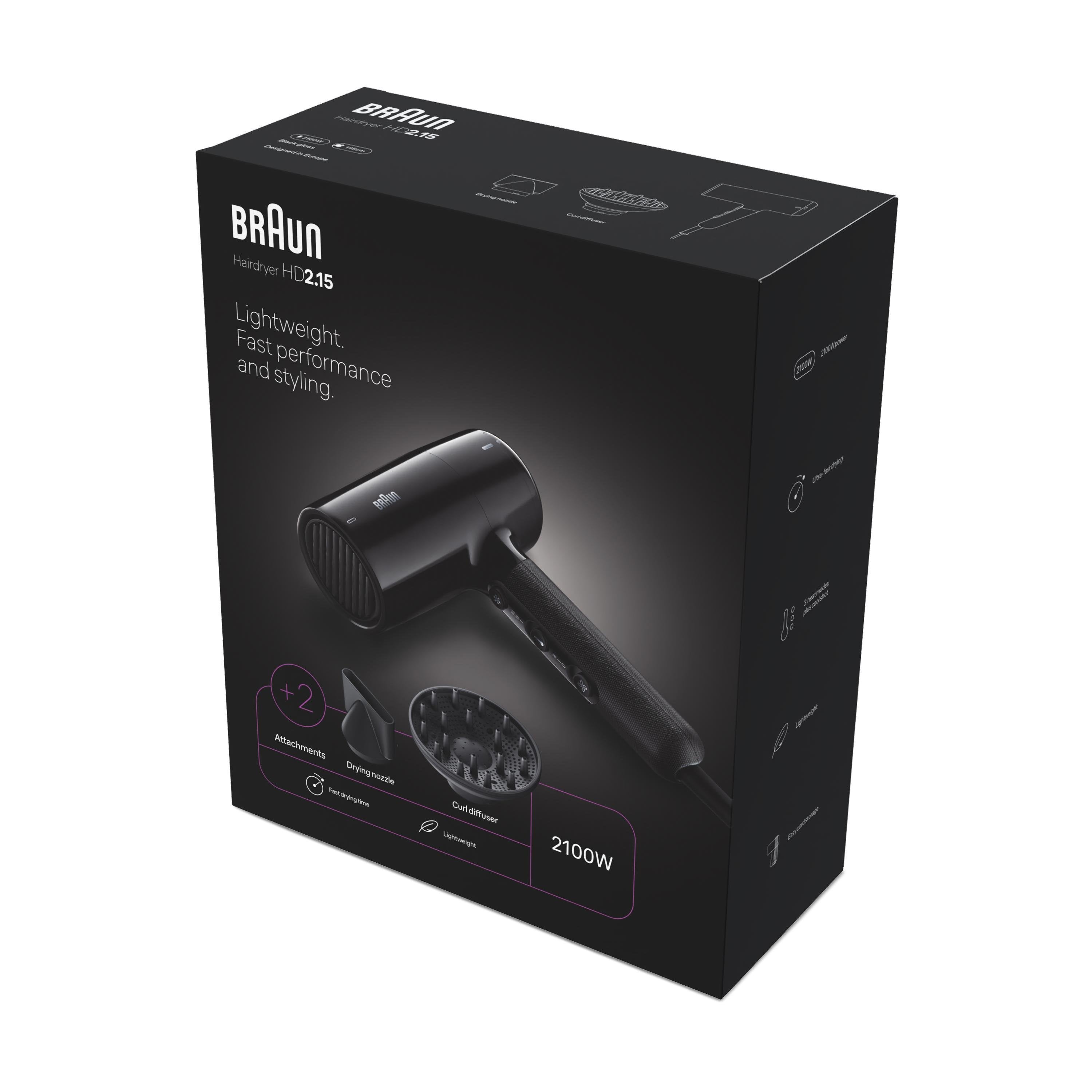 EAN 3030050197617 - Braun HD2.15 secador 2100 W Negro imagen 2