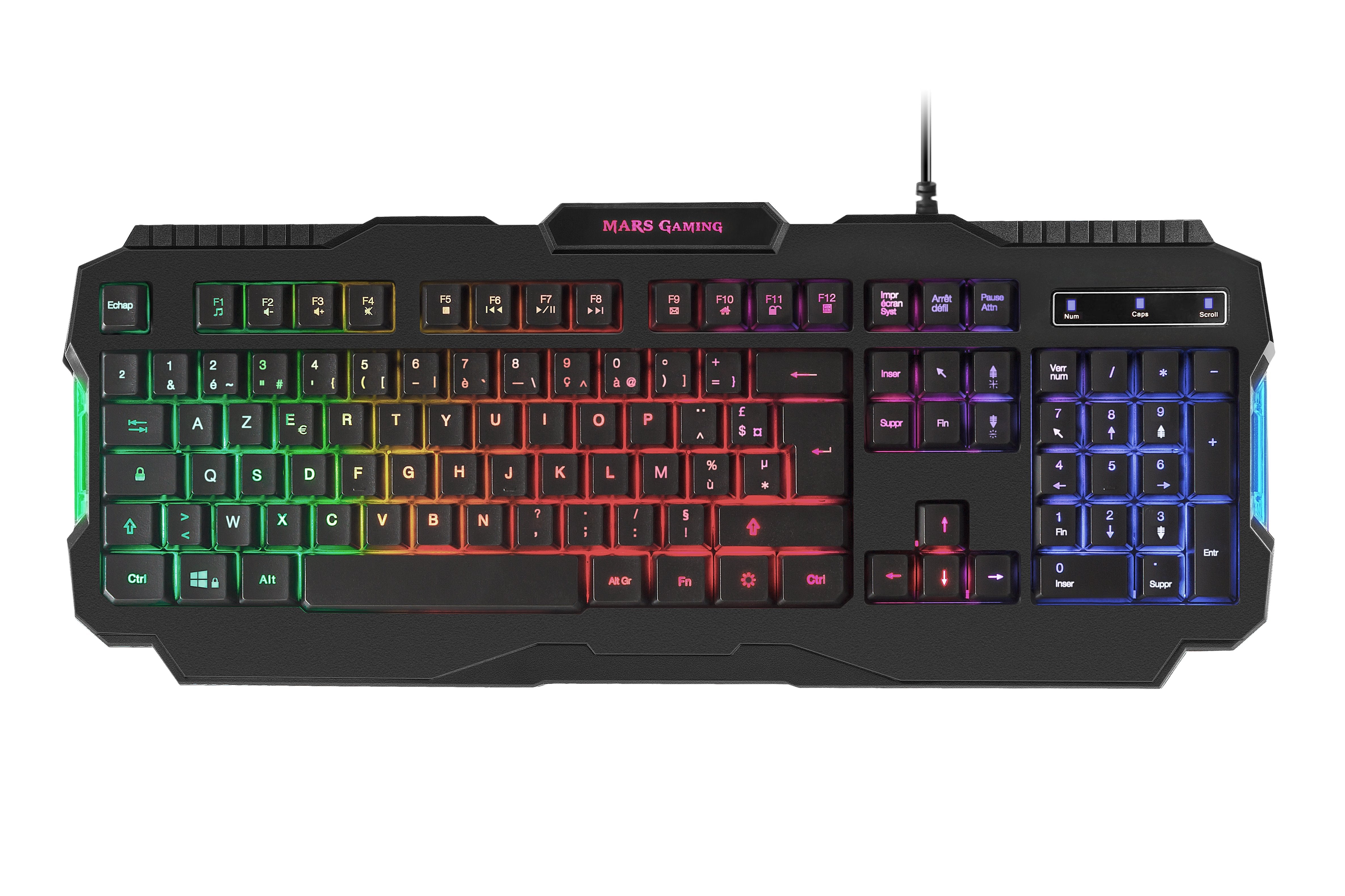 Teclado Francés Mars Gaming Mrk0 Rgb Rainbow 3 Mode