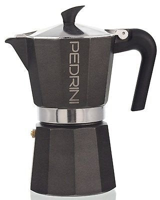 Pedrini Coffee Maker Paint Aluminum 6 Cups Dark Gris (9114-8) (91148)