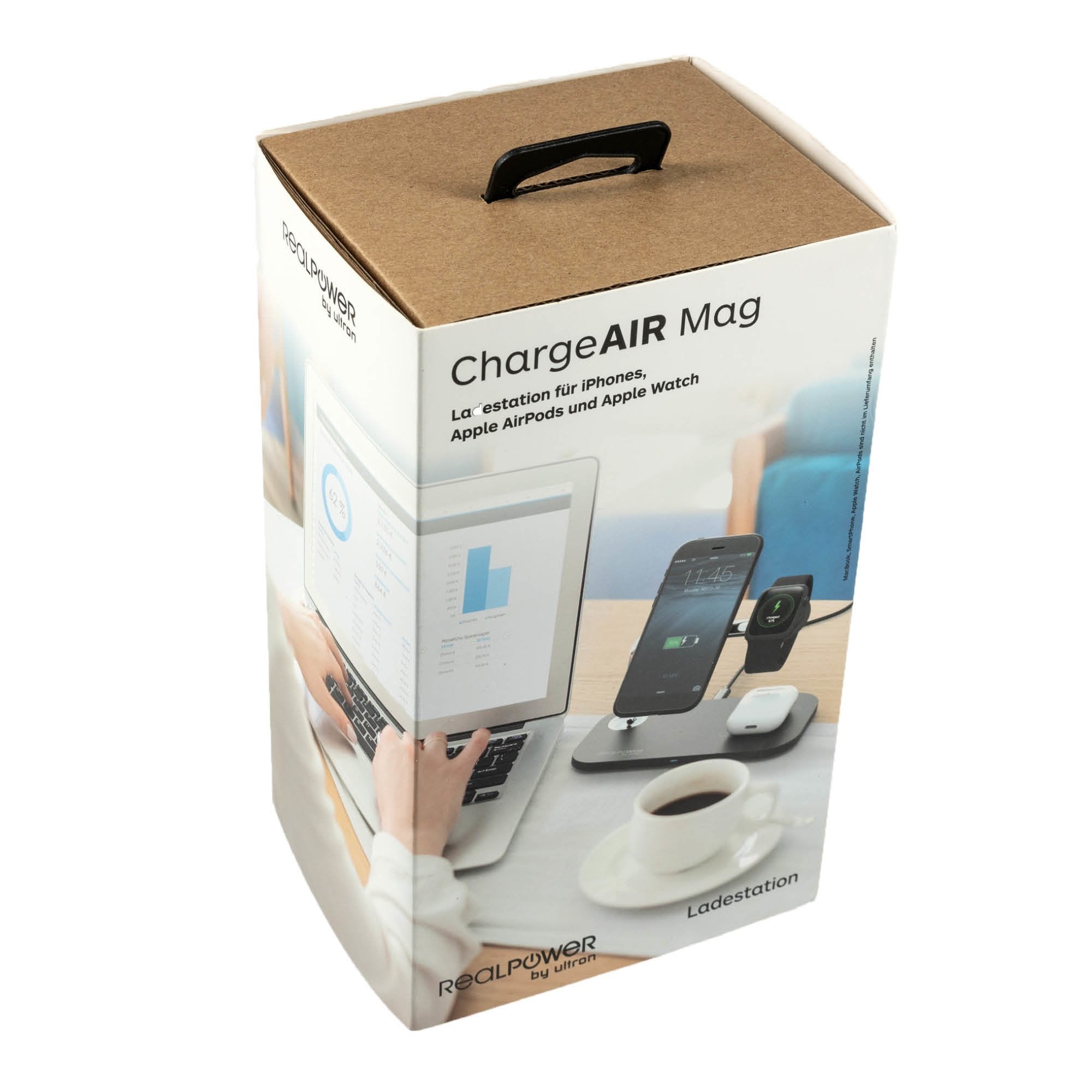 EAN 4040895010629 - RealPower ChargeAIR Mag Smartphone, Reloj inteligente, Tableta Negro USB Cargador inalámbrico Interior imagen 4