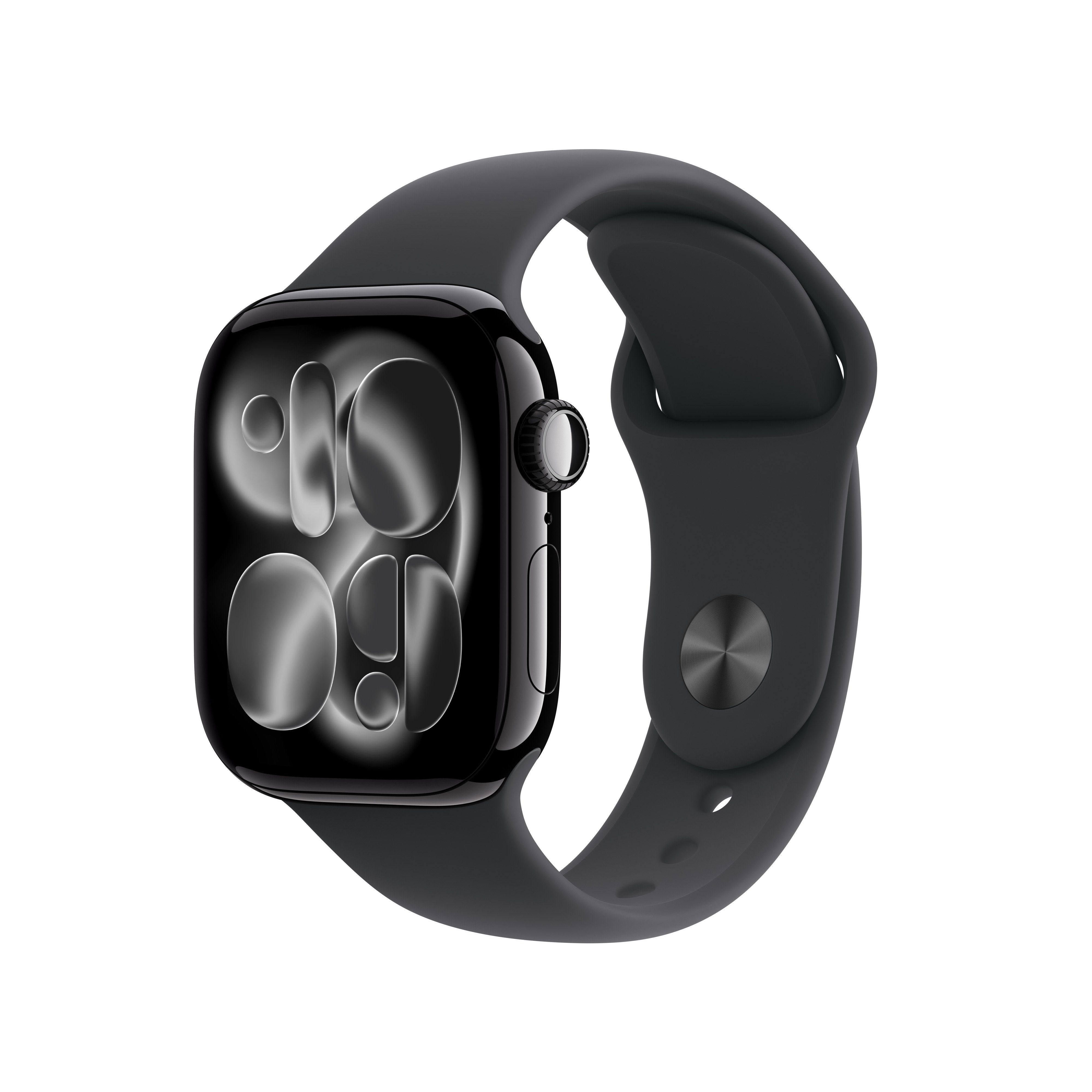 Apple Watch S11 Aluminium 42mm Diamantschwarz (Sportarmband Schwarz) M L