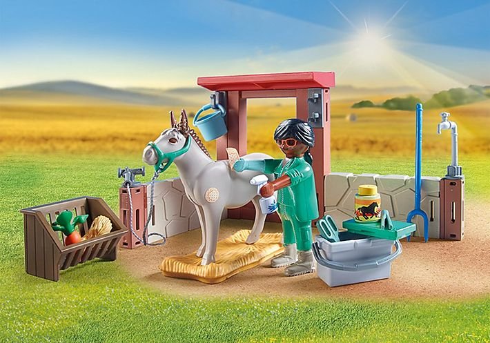 Playmobil 71471 Country Starter Pack Uso Veterinario Con Los Burros, Juguete De Construcción