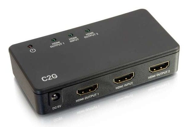 C2g 2-Port 4k Hdmi Splitter Separador De Vídeo/Audio 2 X Hdmi Sobremesa