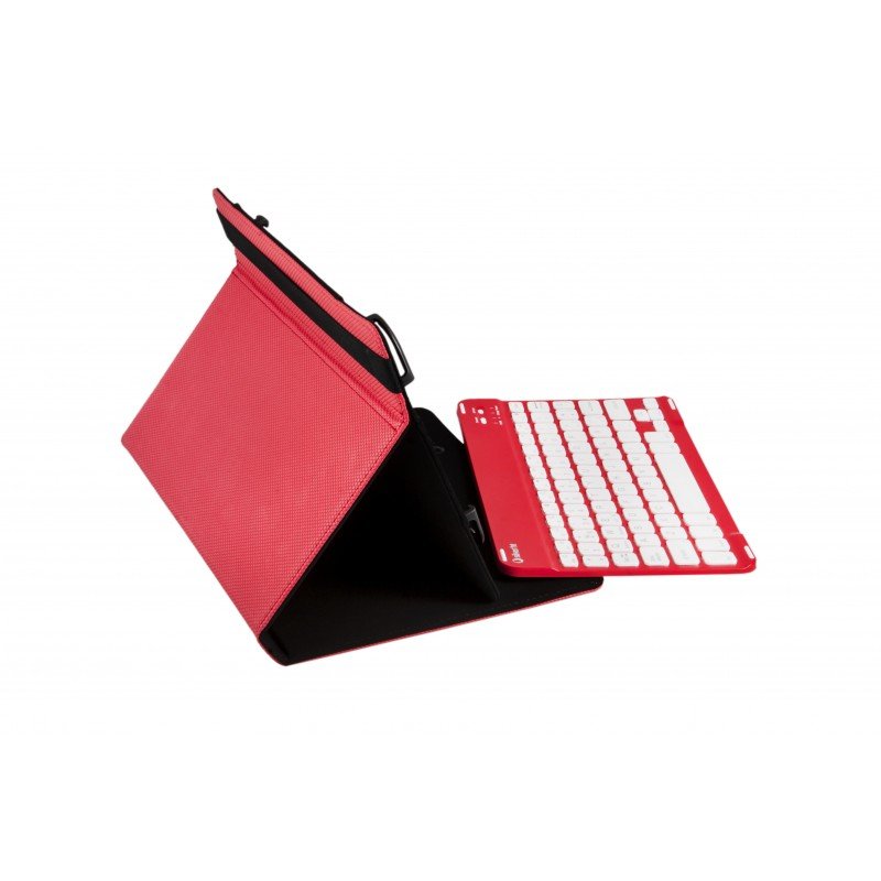 Funda Universal Gripcase Silver Ht Para Tablet 9-10\11 + Teclado Bluetooth Rojo
