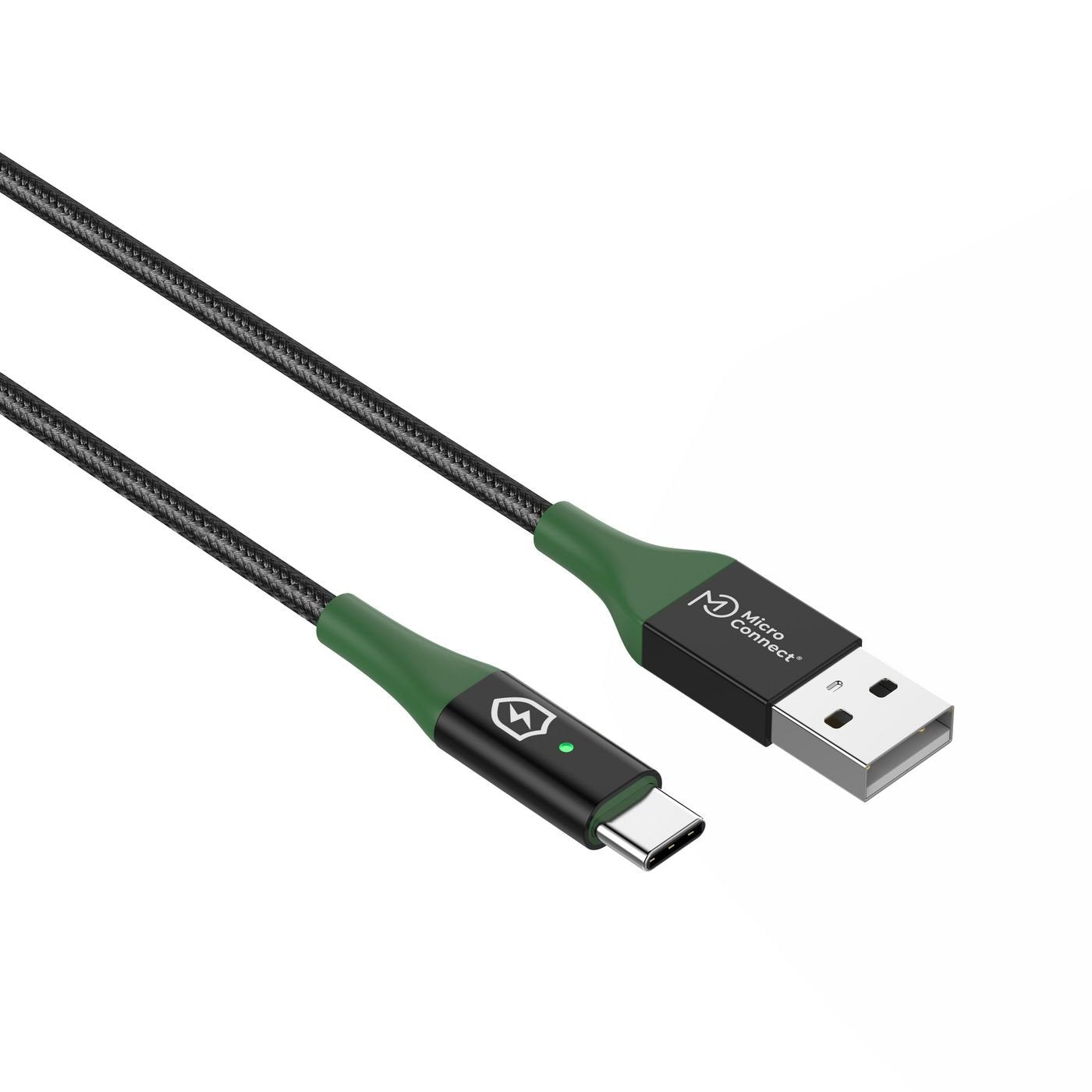 Smart Charge Usb-A To Usb-C Cable 2m Black/Green Smart