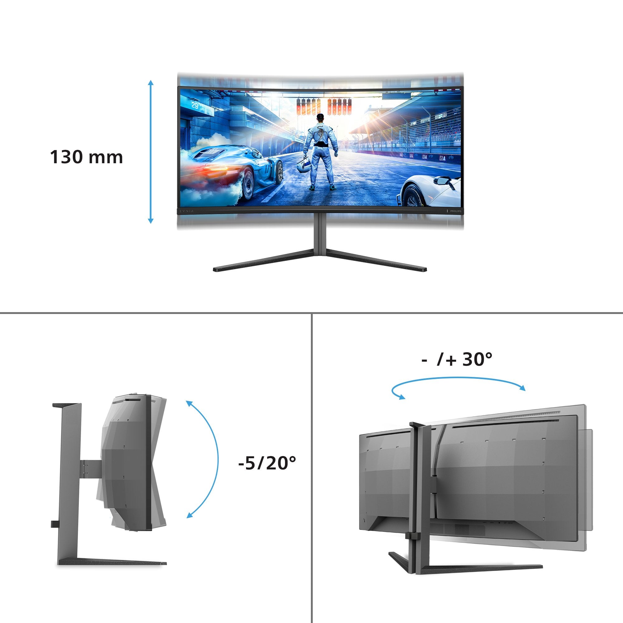 EAN 8712581806262 - Philips Evnia 6000 34M2C6500/00 pantalla para PC 86,4 cm (34") 3440 x 1440 Pixeles Wide Quad HD QD-OLED G imagen 4