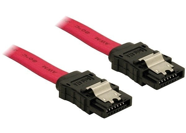 Delock Cable Sata -> Sata M/M 0.50m Rojo Clips