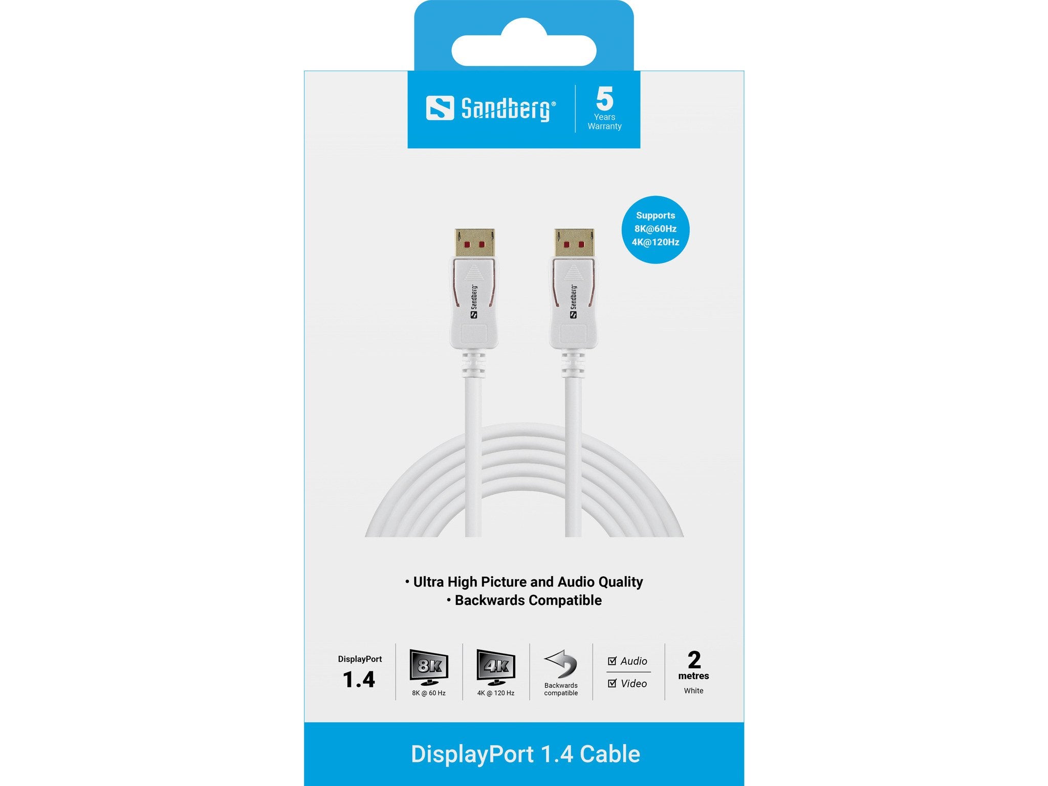 EAN 5705730509155 - Sandberg 509-15 cable DisplayPort Blanco imagen 2