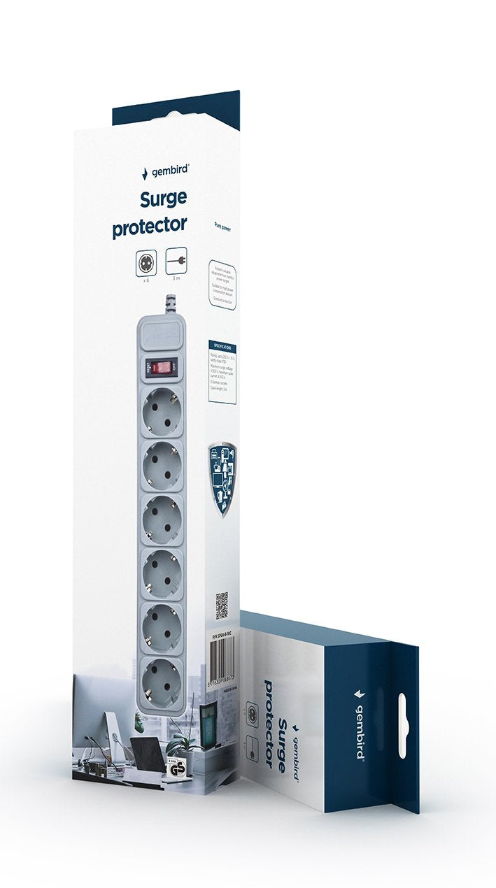 EAN 8716309068673 - Gembird SPG6-B-10C base múltiple 3 m 6 salidas AC imagen 2