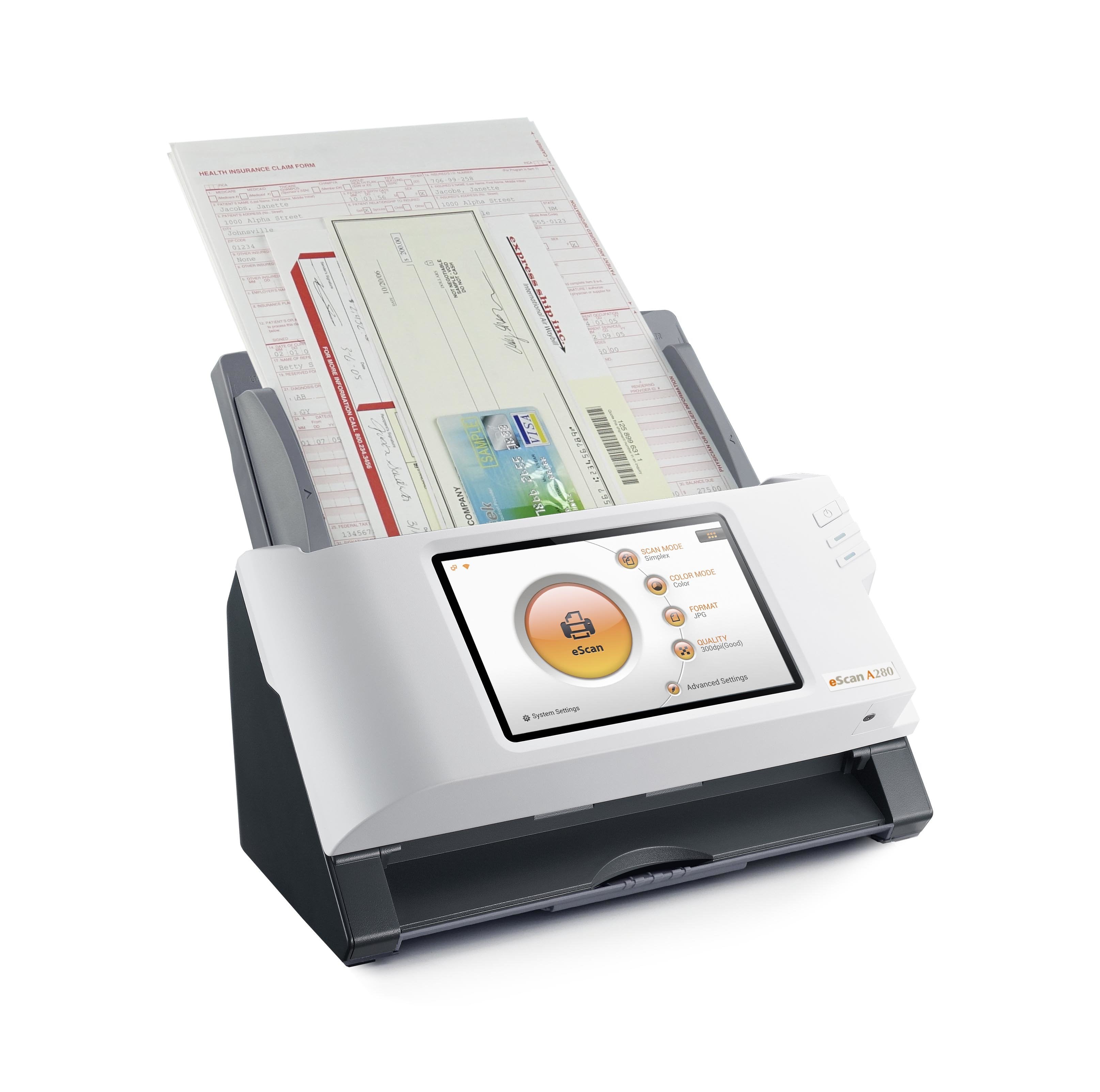 Plustek Escan A280 Essential 600 X 600 Dpi Escáner Con Alimentador Automático De Documentos (Adf) Negro, Blanco A4