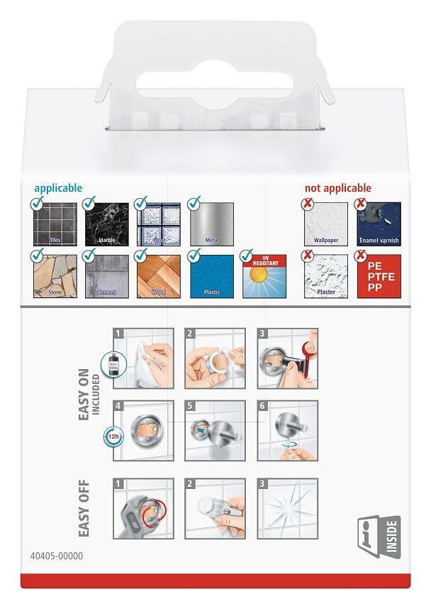 EAN 4042448454546 - TESA DELUXXE Gancho toallero Montado en pared Cromo imagen 3