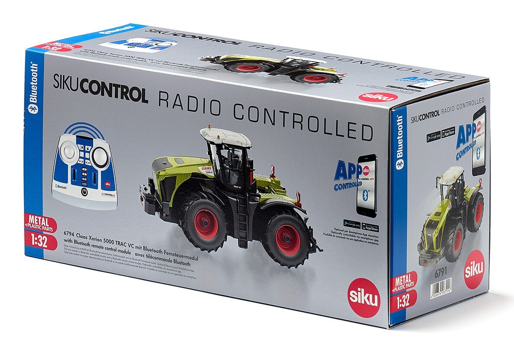 Siku Claas Xerion 5000 Tractor Vc Con Módulo De Control Remoto Bluetooth, Rc Verde
