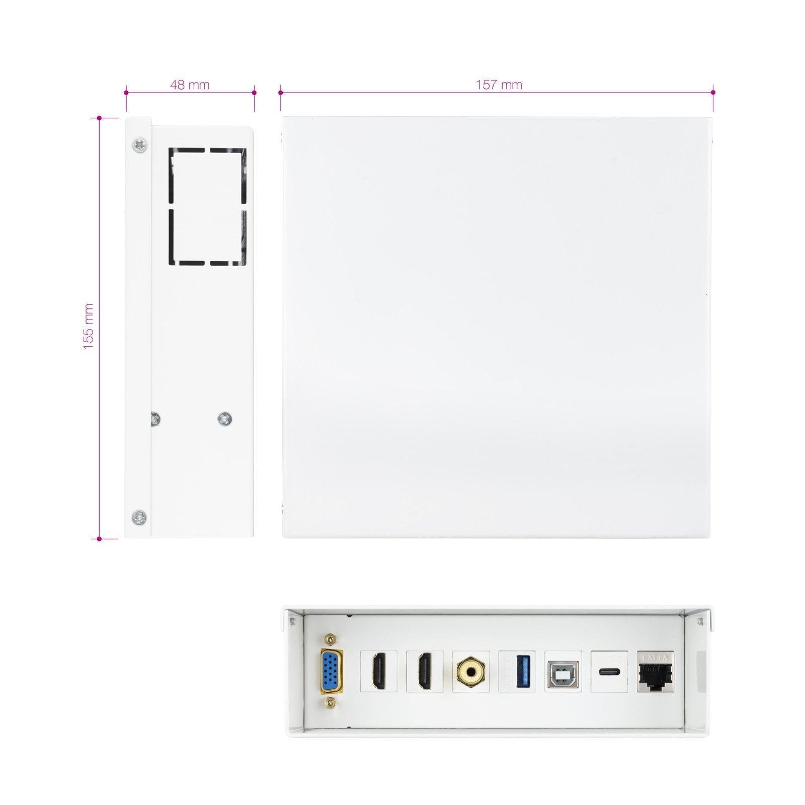 Caja Multimedia Vga+2hdmi+Jack+Usbc+Usb-B+Usb-A+Rj