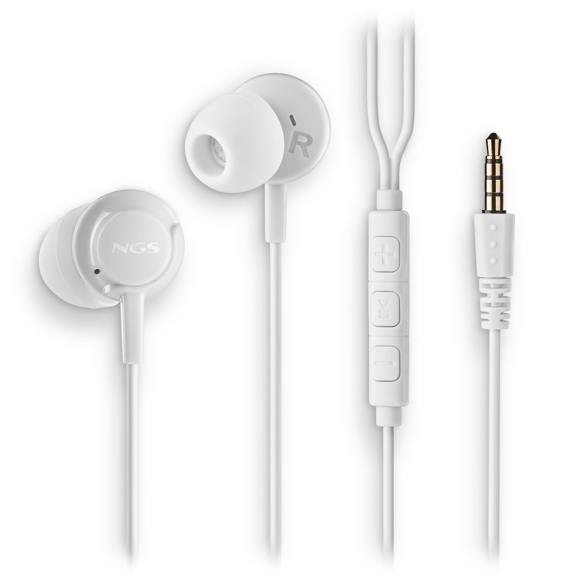 Auriculares Intrauditivos Ngs Cross Drift Con Micrófono Jack 3.5 Blancos
