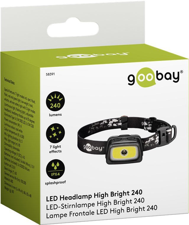 EAN 4040849583919 - Goobay 58391 linterna Negro, Rojo, Blanco Linterna con cinta para cabeza LED imagen 4