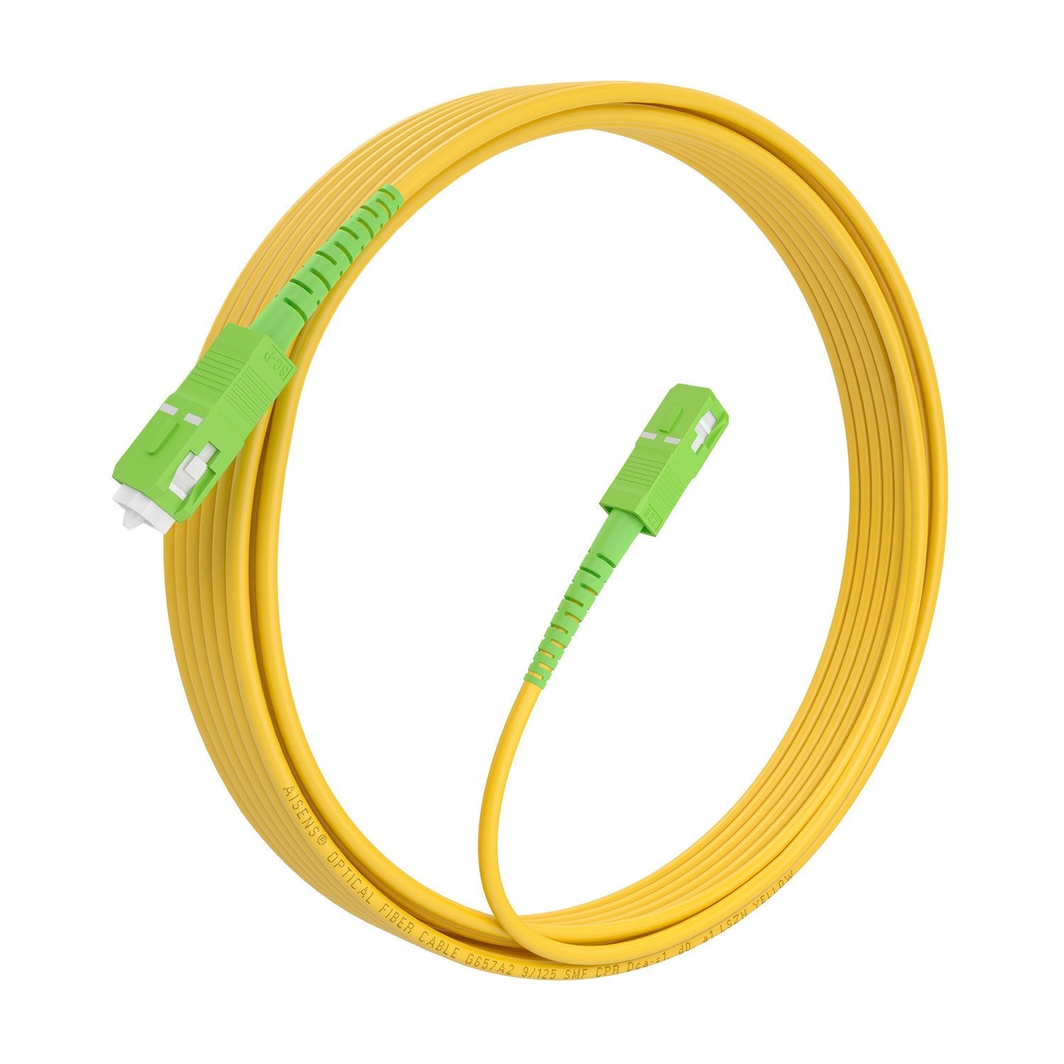 Aisens Cable Fibra Óptica Latiguillo G657a2 3.0 9/125 Smf Simplex Cpr Dca Lszh, Sc/Apc-Sc/Apc, Amarillo, 7.0m
