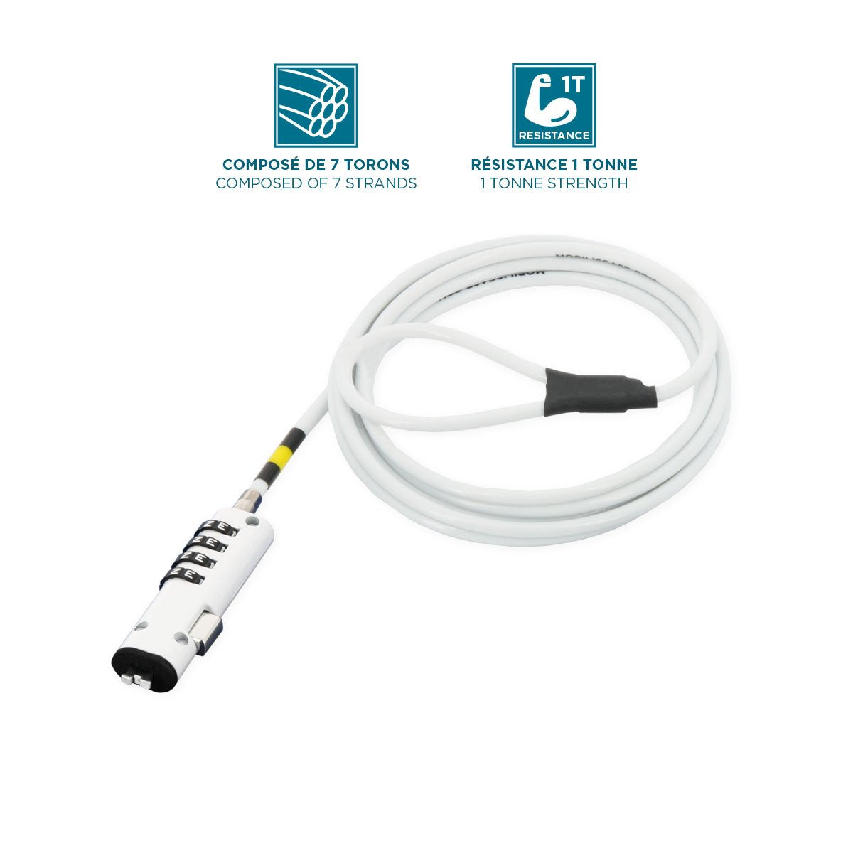 Mobilis 001330 Cable Antirrobo Blanco 1,8 M