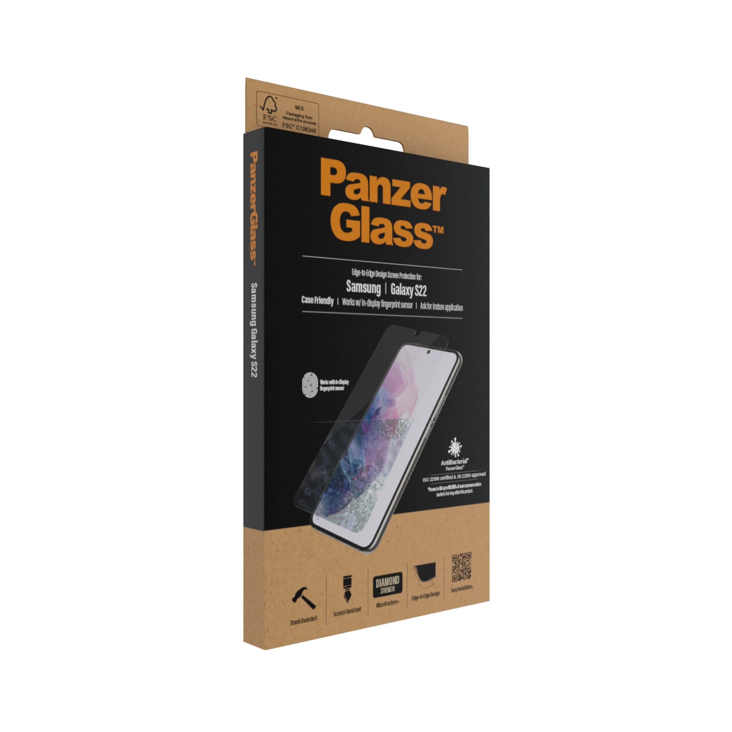 Panzerglass Samsung Galaxy S22 Case Friendly, Negro Ab