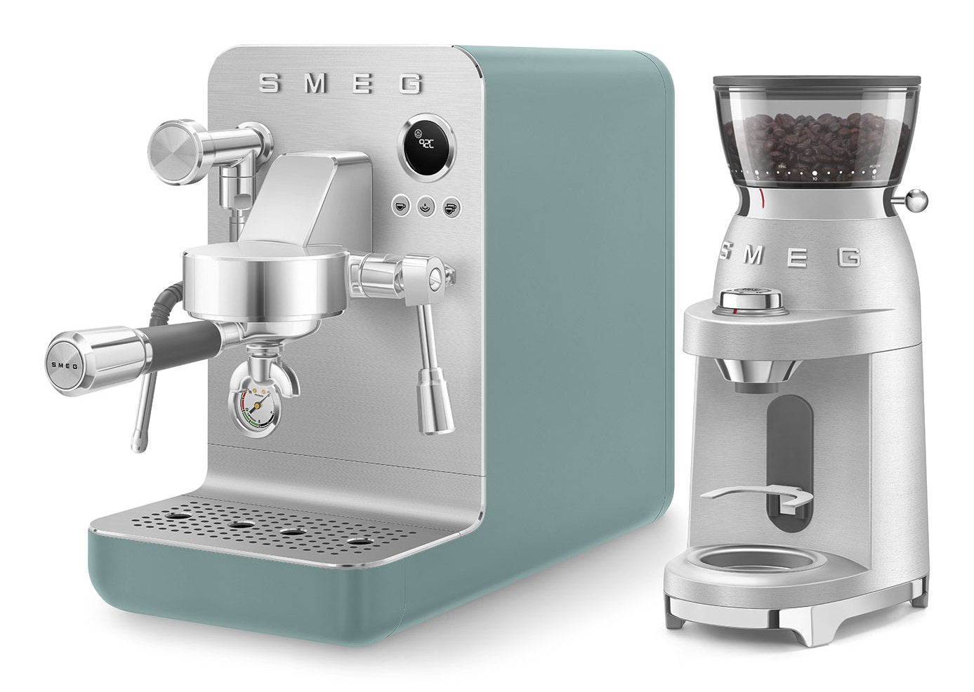 Smeg Espresso Coffee Machine Collection Emerald Green Emc02egmeu