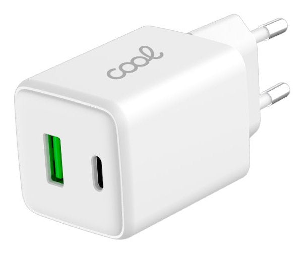 Cool Cargador Red Universal Ultra Fast Dual (Pd) Tipo-C + Usb (45w) Gan Blanco