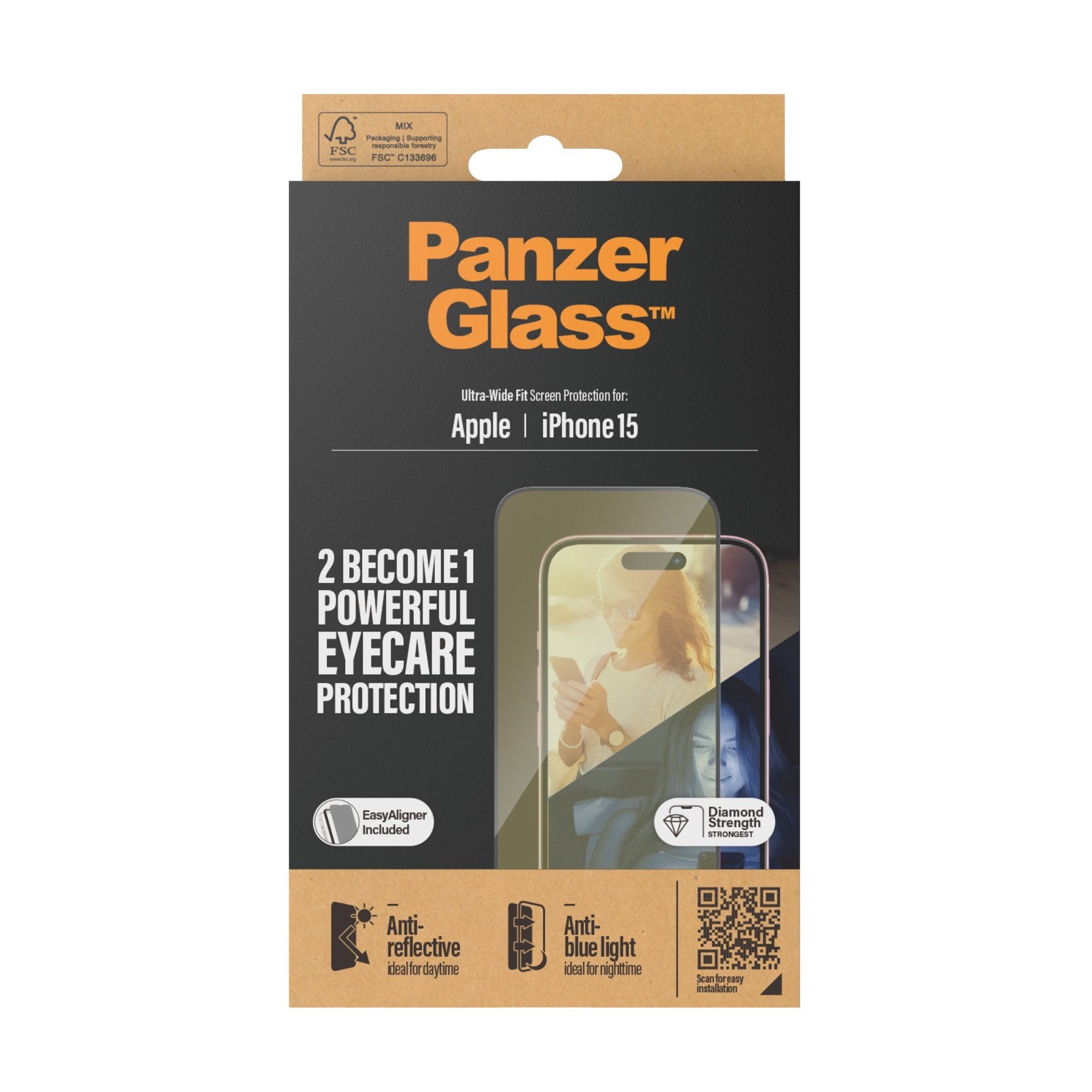EAN 5711724028137 - PanzerGlass ® EyeCARE™ Screen Protection iPhone 15 | Ultra-Wide Fit w. EasyAligner Protector de pantalla imagen 3
