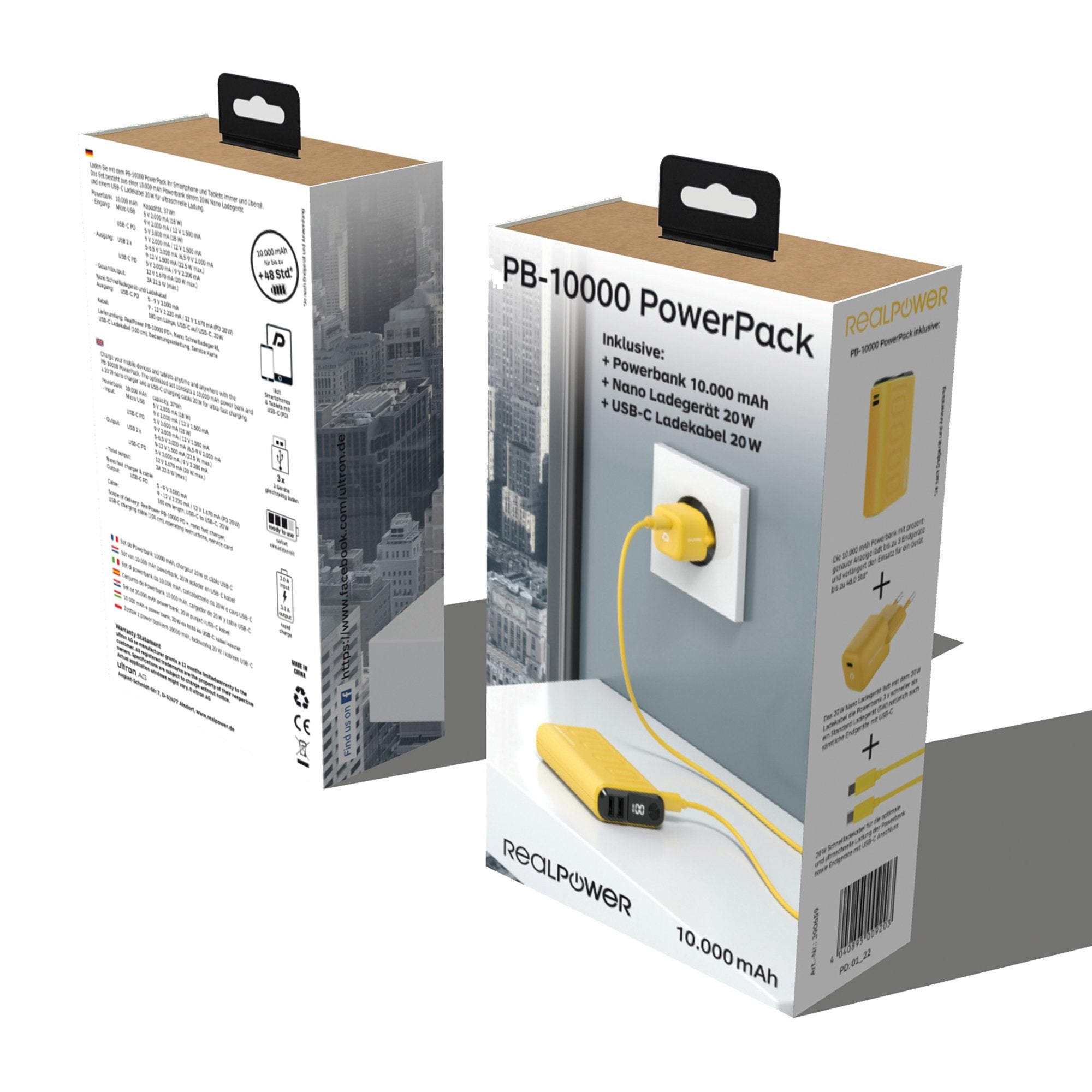EAN 4040895009203 - Ultron PB-10000 10000 mAh Amarillo imagen 5