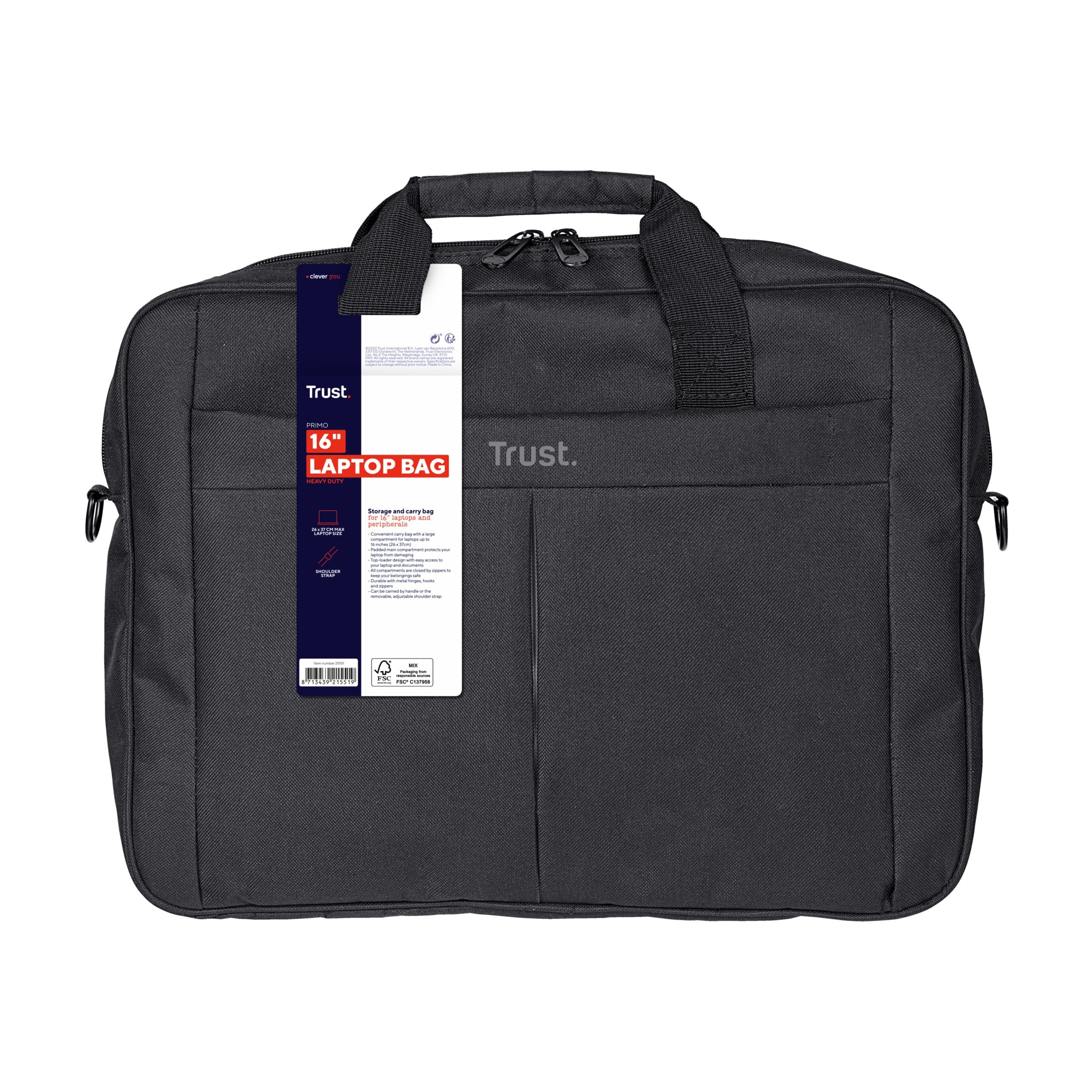 EAN 8713439215519 - Trust Primo 40,6 cm (16") Maletín Negro imagen 1