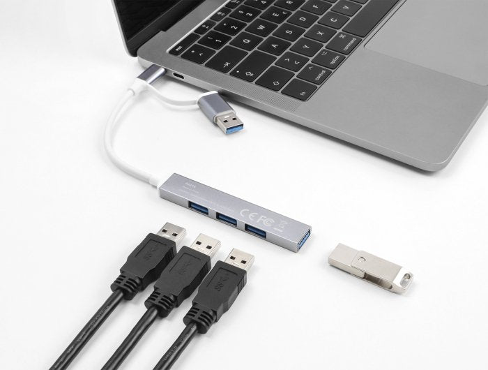 EAN 4043619642144 - DeLOCK 64214 hub de interfaz USB 3.2 Gen 1 (3.1 Gen 1) Type-A + Type-C 5000 Mbit/s Plata imagen 2