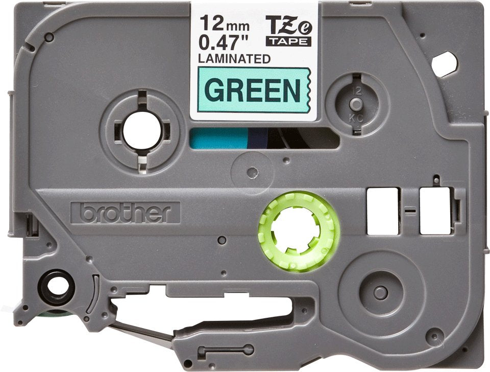 Original Brother Cinta Rotuladora Laminada Verde/Negro 8m 12mm