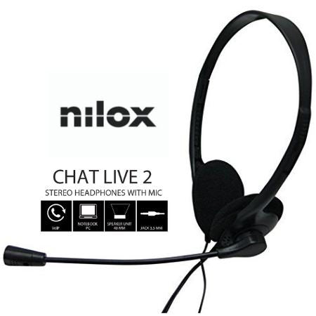 Auriculares Nilox Microfono Control Vol Negro Alambrico