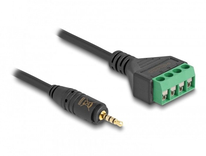 Delock 66256 Cable Adaptador De Clavija Estéreo Macho De 2,5 Mm Y 4 Patillas A Bloque De Terminales 20 Cm