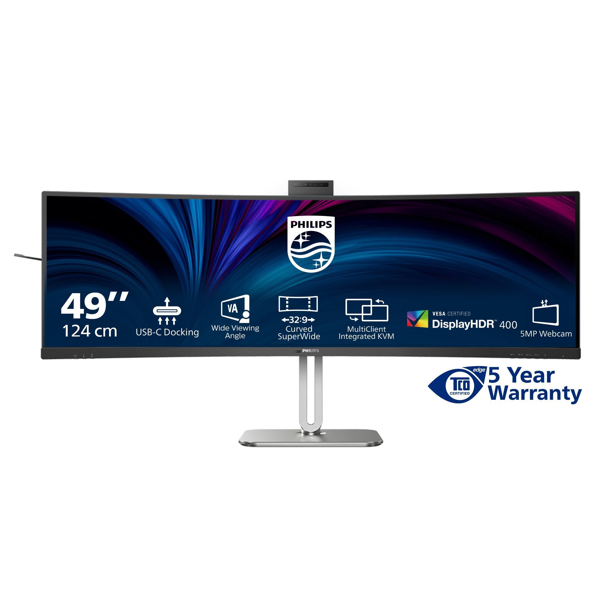 Monitor Philips 124,0cm 48,8" 49b2u5900ch 32:09 2xhdmi+Dp+Usb-C Web