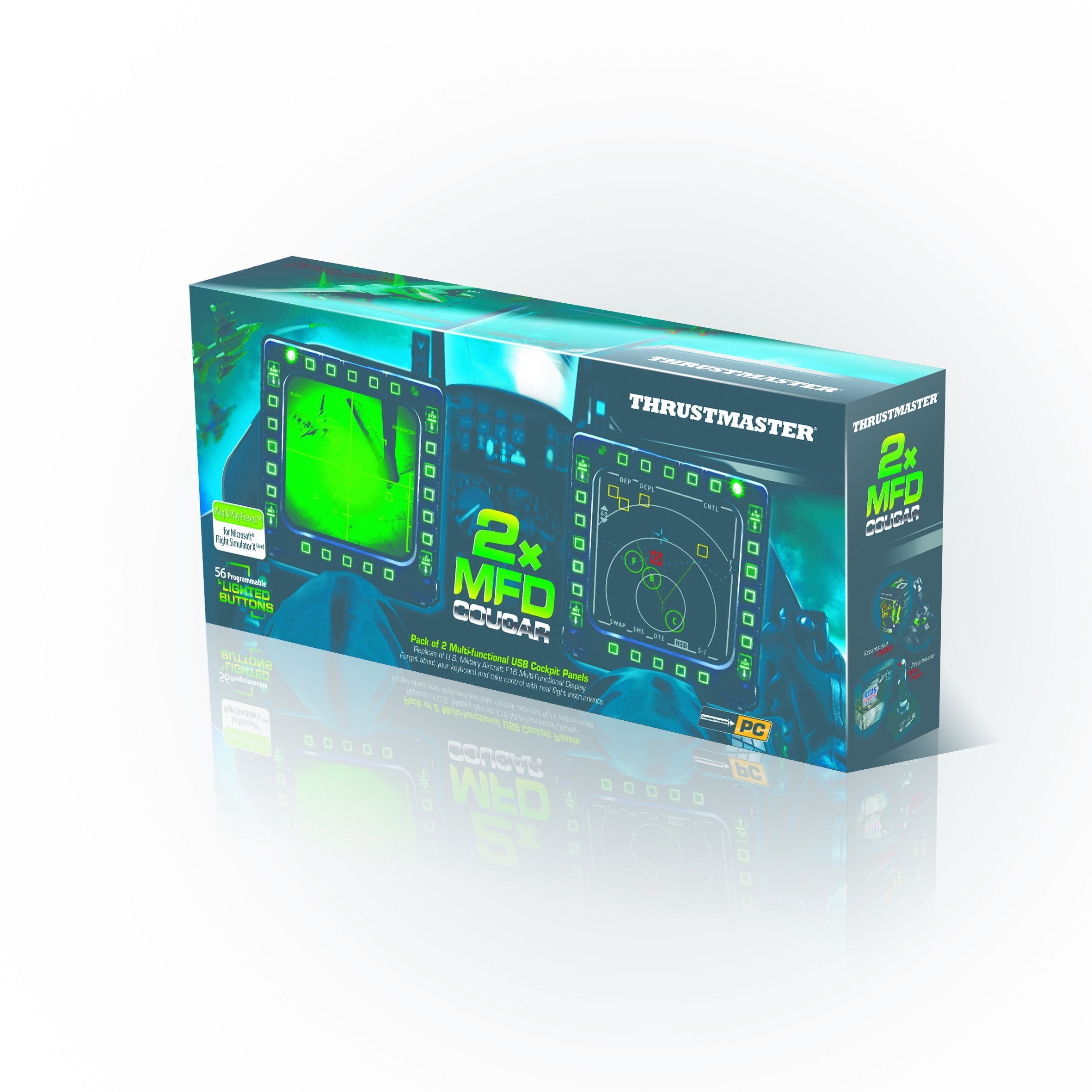 Thrustmaster Mfd Cougar Pack Thrustmaster Mfd Cougar Pack, Palanca De Mando, Pc, Alámbrico, Negro