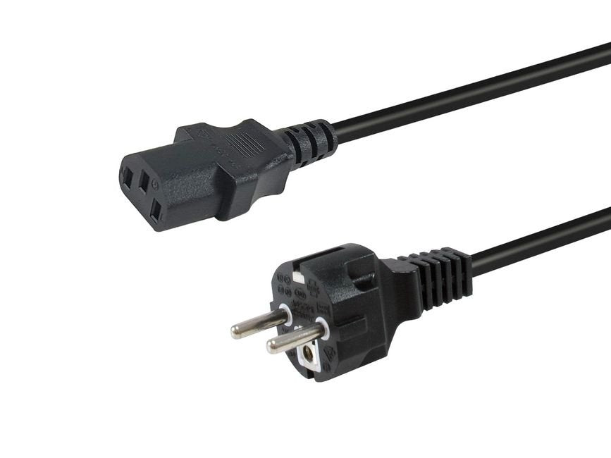 Equip Netzcable Anschl. C18 -> Schukon. 1.80m 180°Gew. Sw