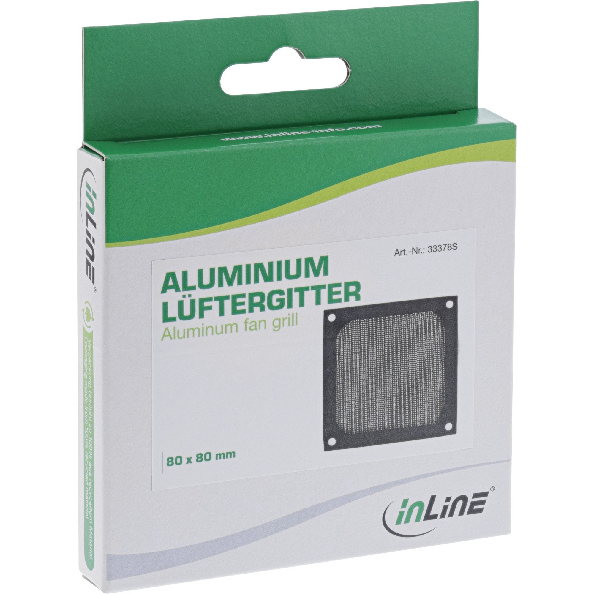 Filtro De Aluminio Inline Fan Grill 80x80mm Negro