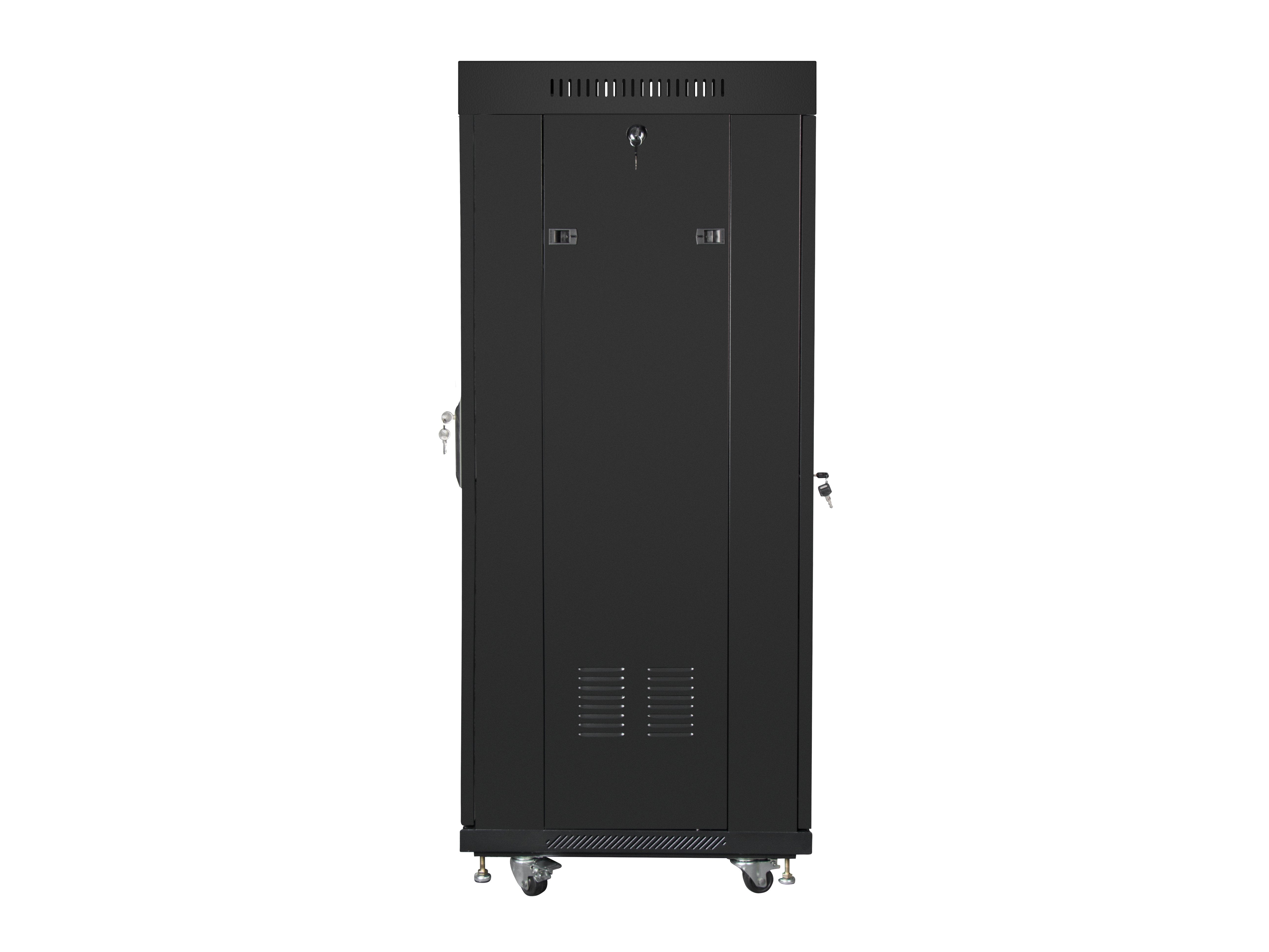 EAN 5901969430370 - Lanberg free standing rack 19inch cabinet 27U 600x600 glass door LCD flat pack black Rack o bastidor inde imagen 4