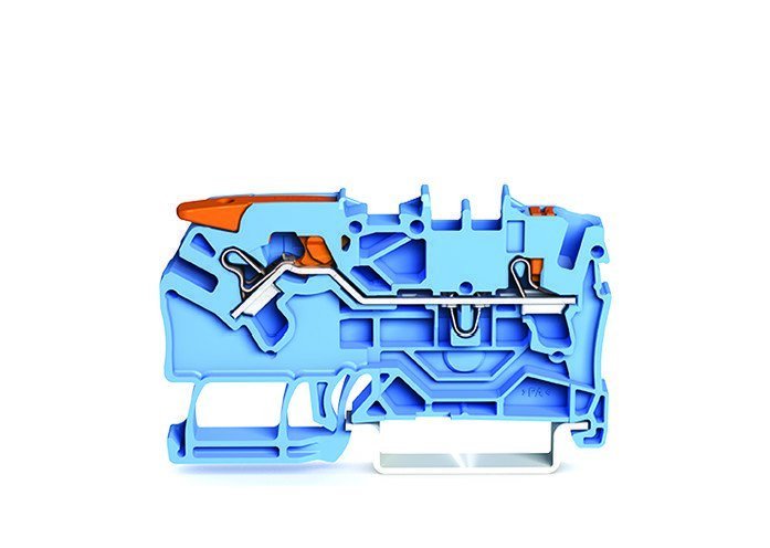 Wago 2102-5204 2-Borne De Paso Para Conductores ,Con Hebel Y Drcker,2,5mm,Azul