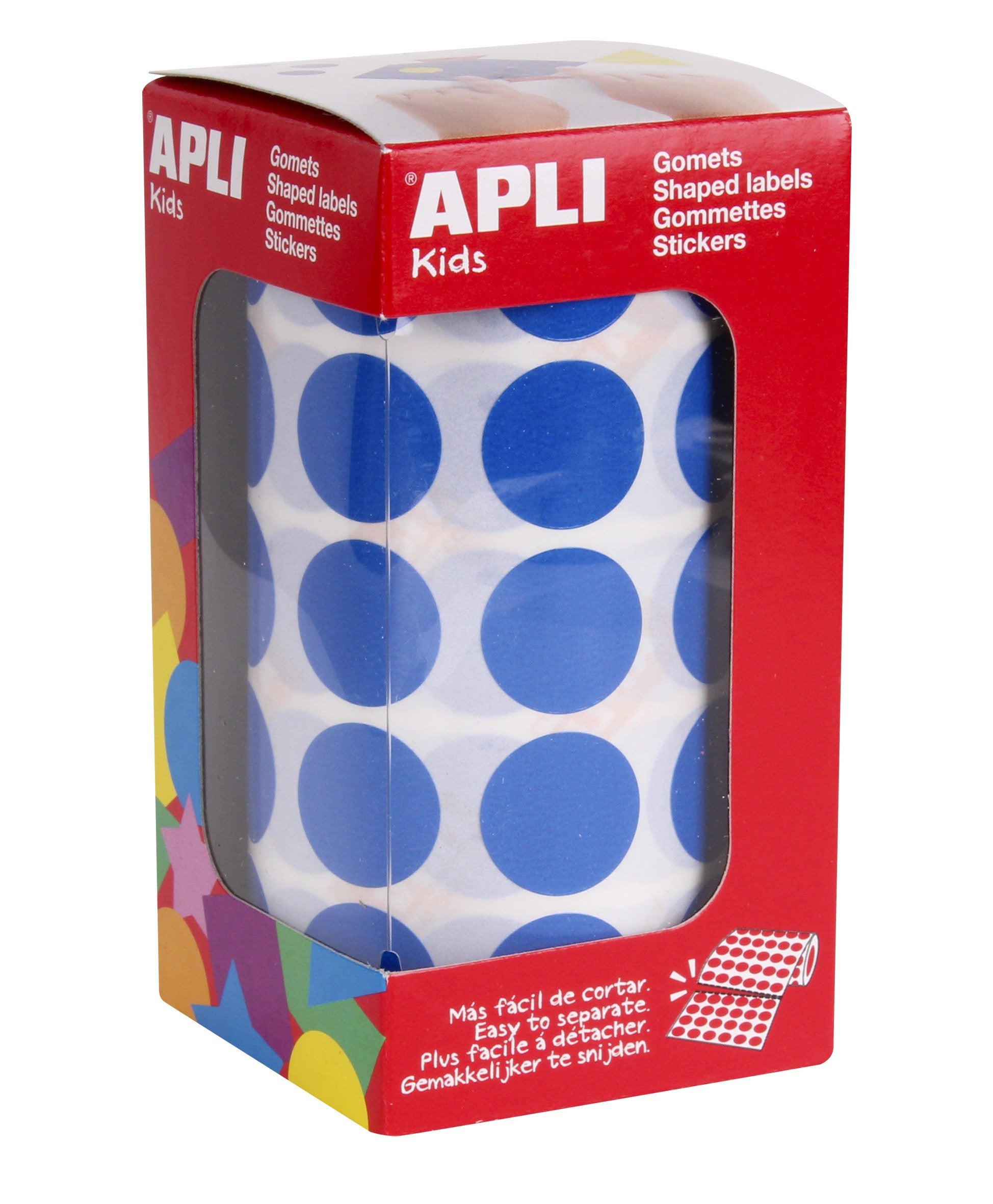 Apli Gomets Redondos 20mm Rollo Azul