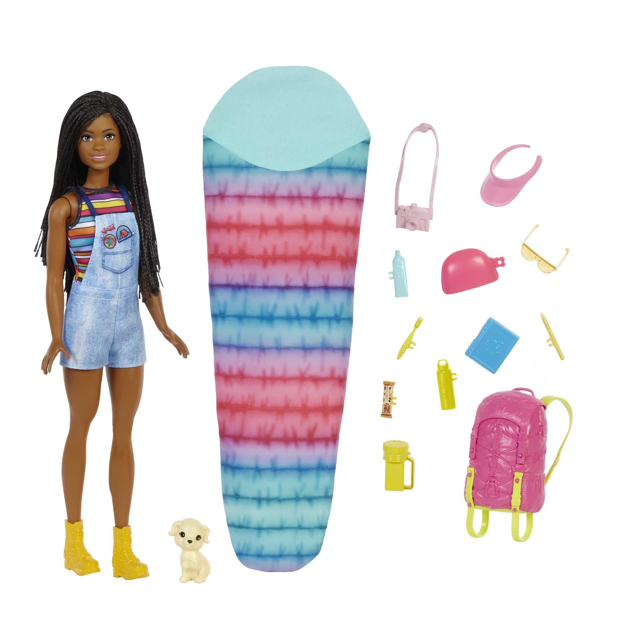Mattel Barbie Juego Camping Con Muñeca Brooklyn, Cachorro Y Accesorios Hdf74