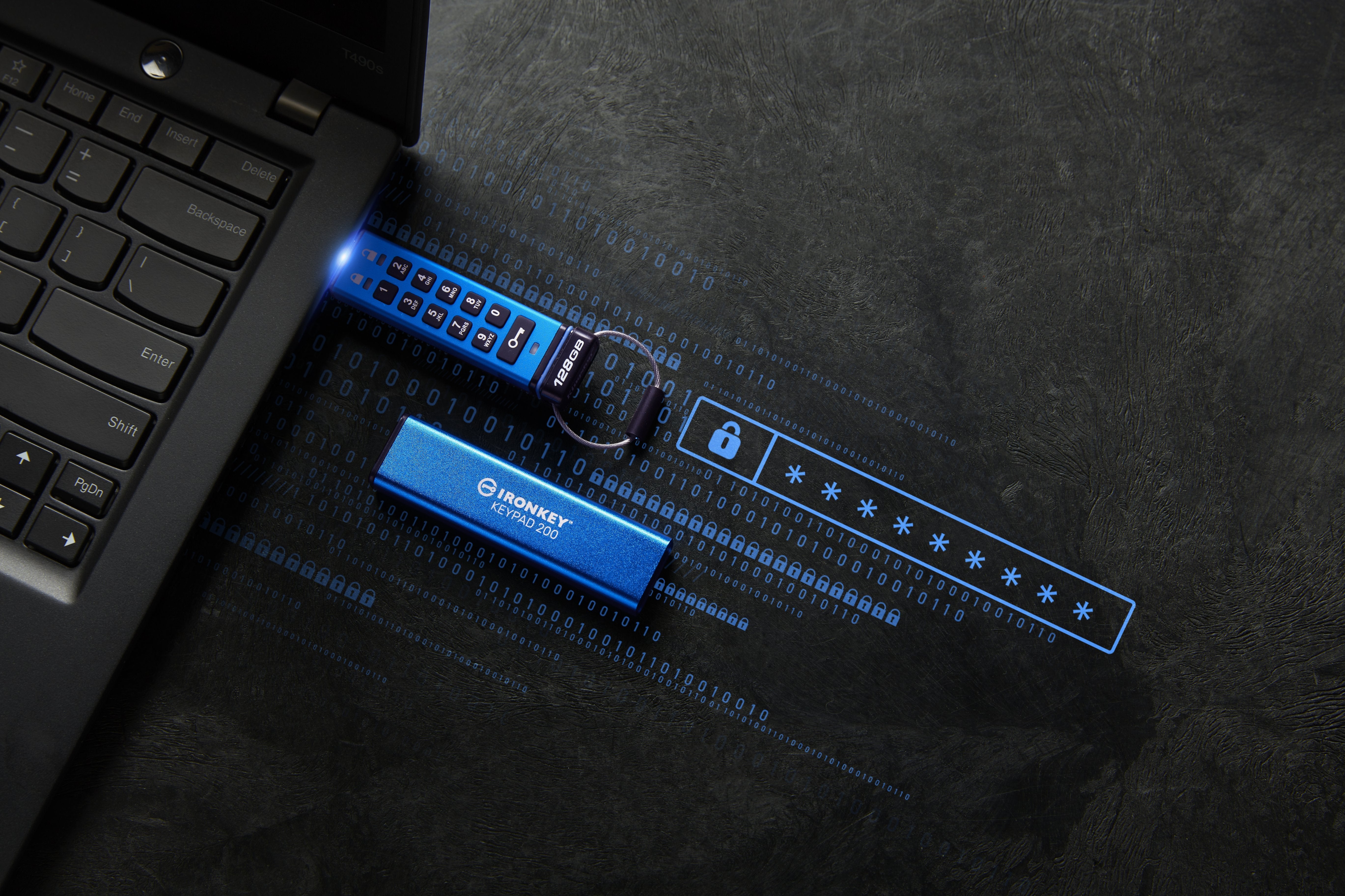 EAN 0740617330069 - Kingston Technology IronKey Keypad 200 unidad flash USB USB tipo A 3.2 Gen 1 (3.1 Gen 1) Azul imagen 6