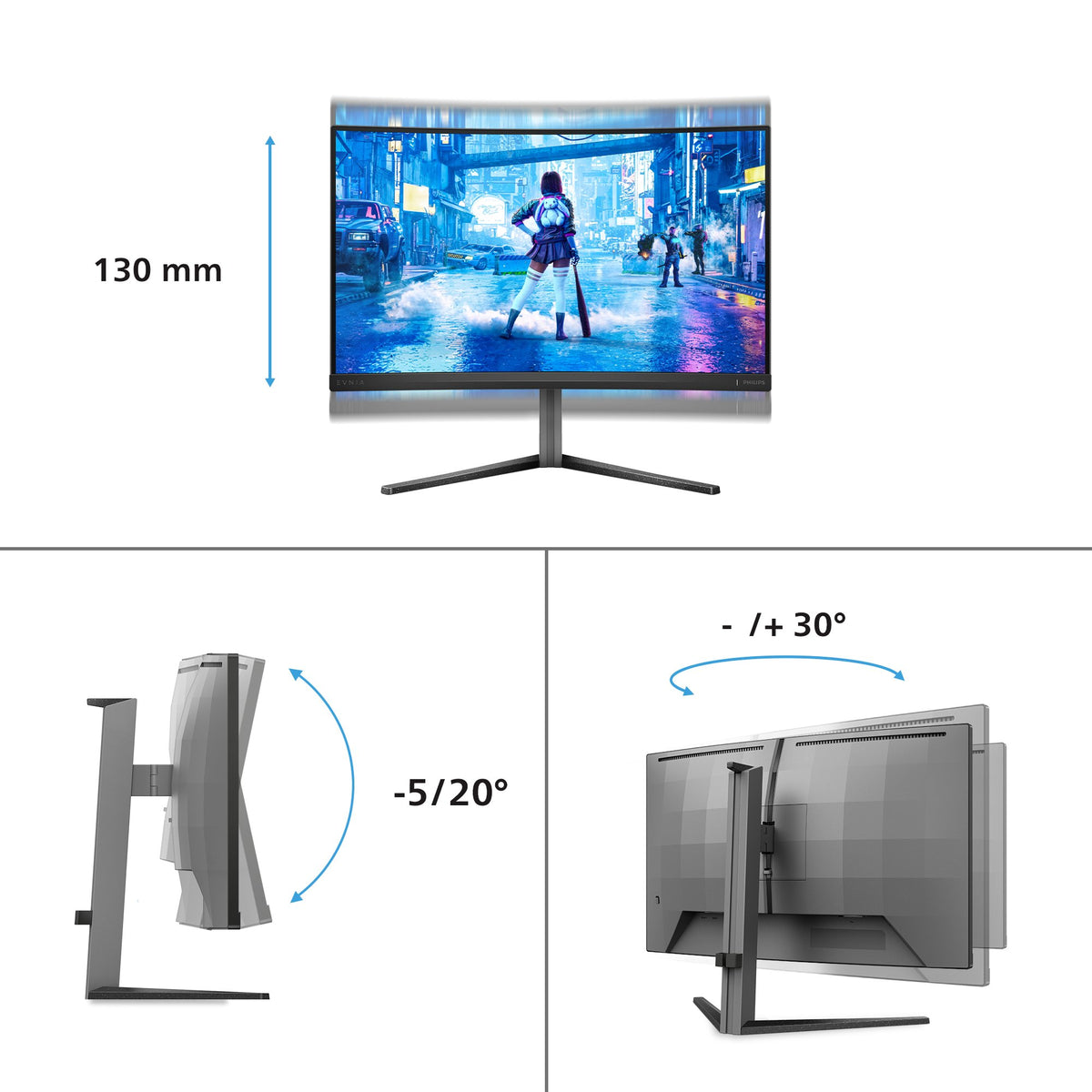 EAN 8712581805913 - Philips Evnia 5000 27M2C5200W/00 pantalla para PC 68,6 cm (27") 1920 x 1080 Pixeles Full HD LCD Gris imagen 4