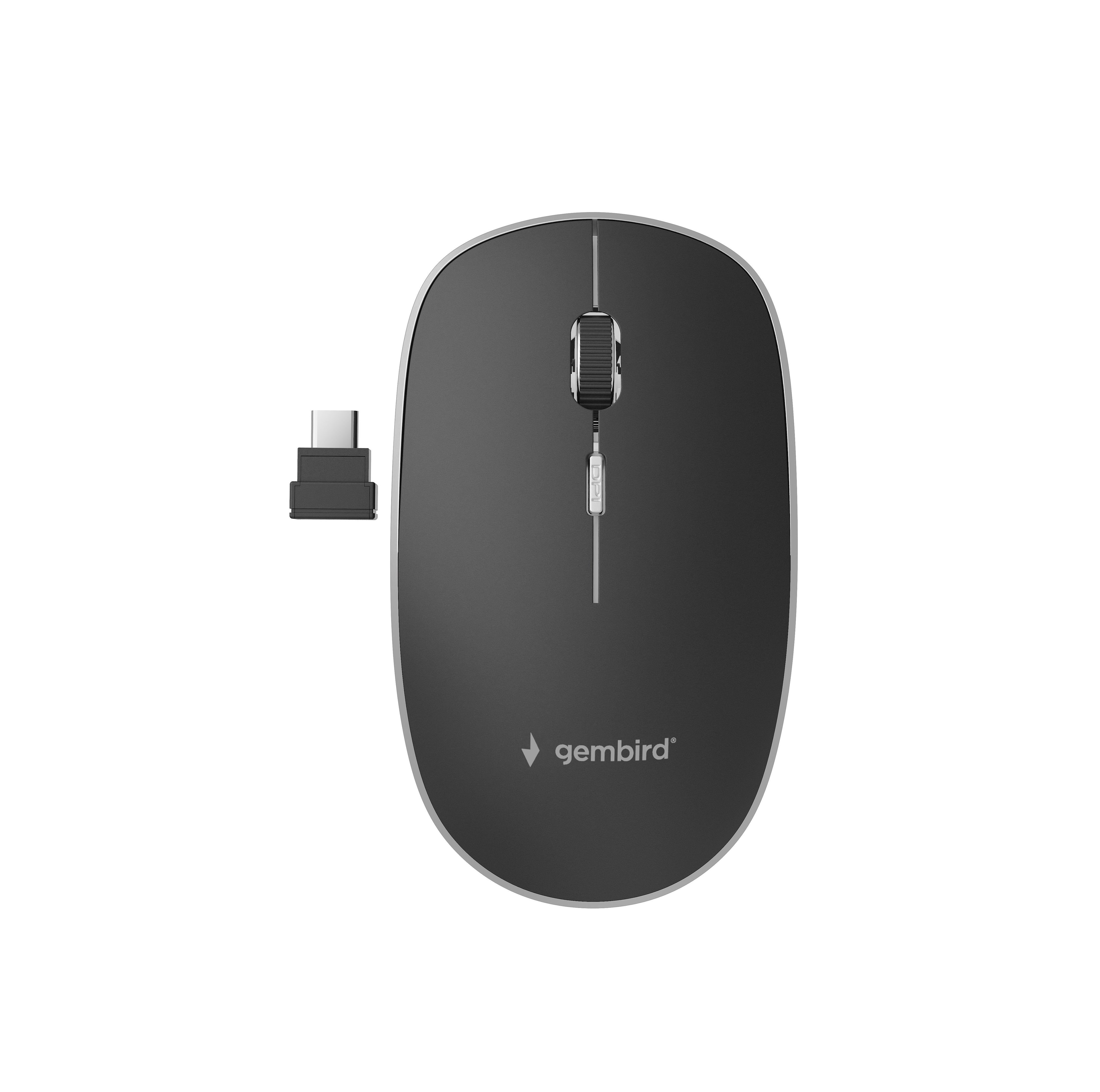 EAN 8716309119061 - Gembird MUSW-4BSC-01 ratón Ambidextro RF Wireless + USB Type-C Óptico 1600 DPI imagen 1