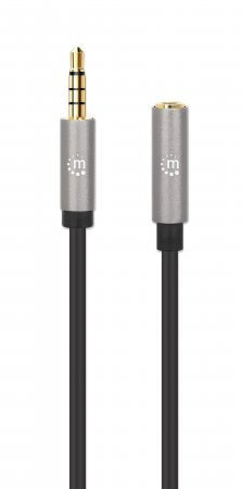 EAN 0766623356046 - Manhattan 356046 cable de audio 3 m 3,5mm Negro, Plata imagen 3