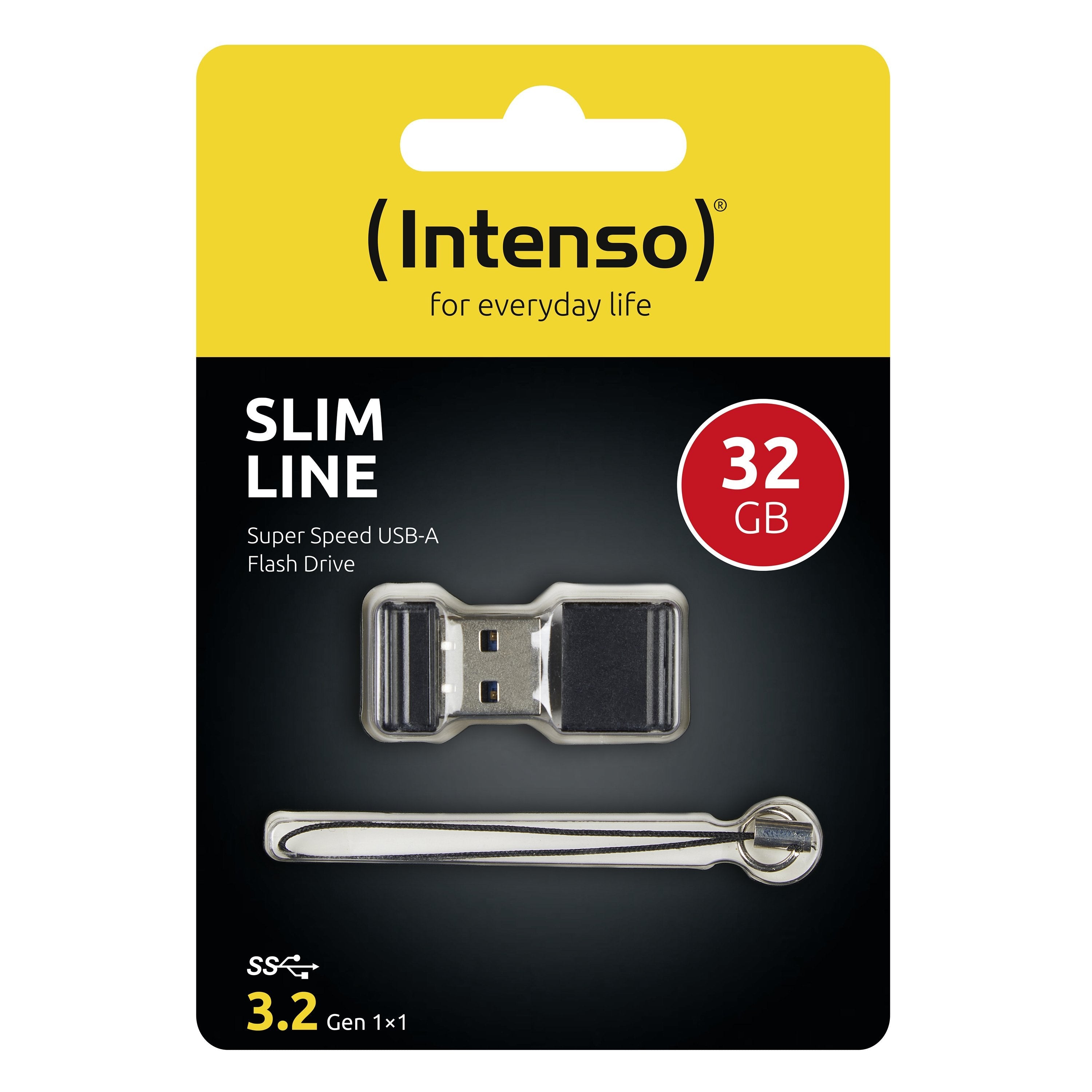 Pendrive Intenso 32gb Usb 3.0 Slim Line Negro 3532480