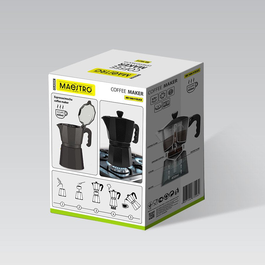 EAN 4820177146068 - Maestro MR-1666-3-BLACK cafetera manual Juego de cafetera espresso Negro imagen 10
