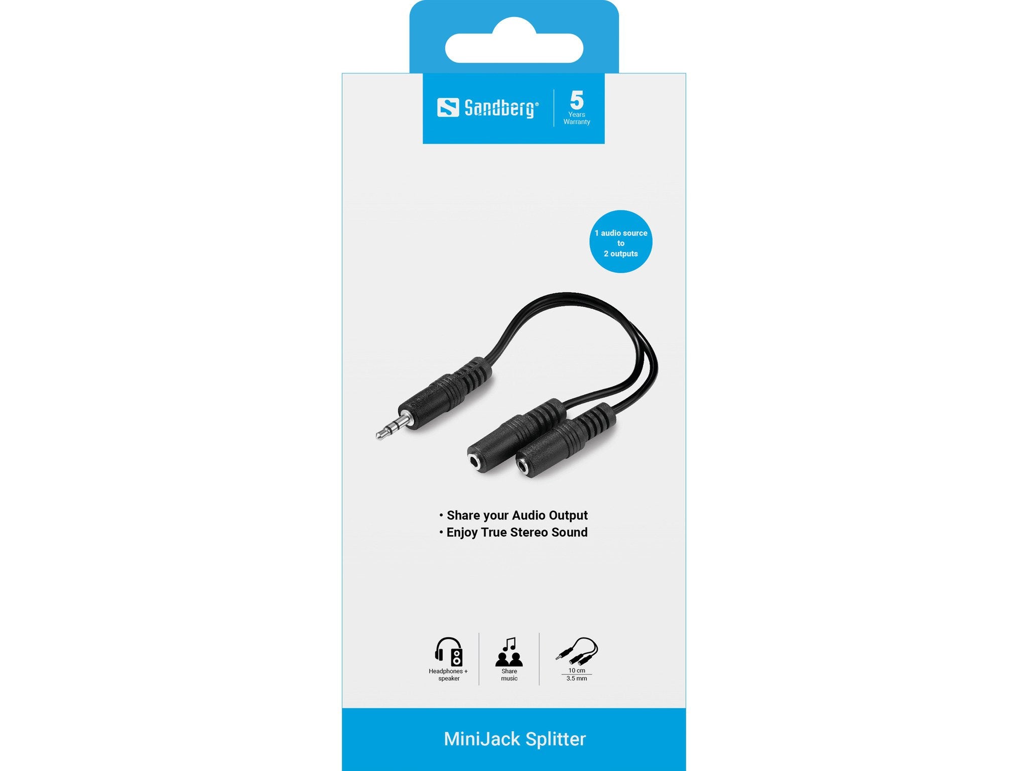 EAN 5705730502163 - Sandberg 502-16 cable de audio 3,5mm TRS 2x 3.5mm TRS Negro imagen 2